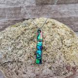 Silver Abalone Shell Vertical Necklace